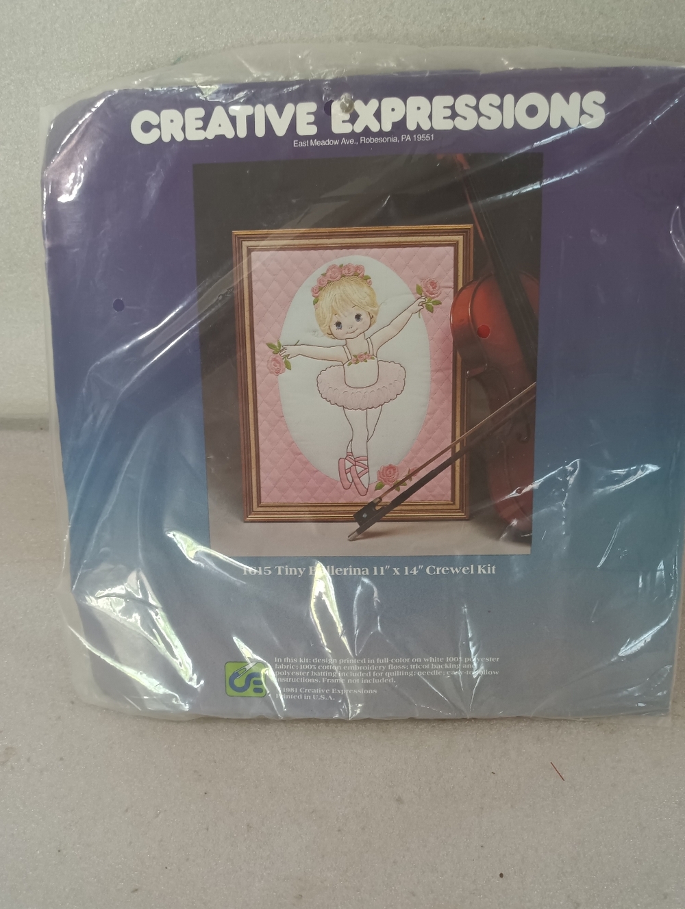 Tiny Ballerina Crewl Kit Embroidery Creative Expressions NEW